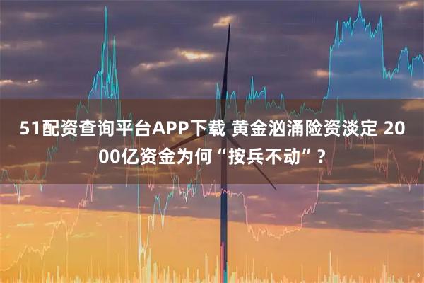 51配资查询平台APP下载 黄金汹涌险资淡定 2000亿资金为何“按兵不动”？